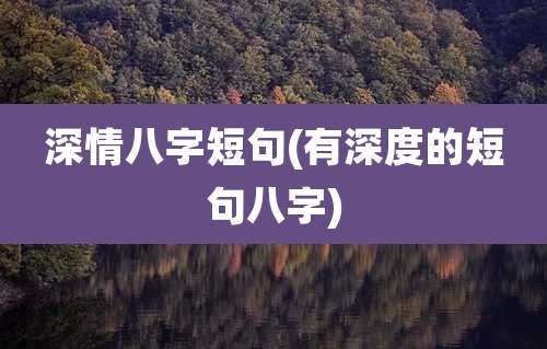 深情八字短句(有深度的短句八字)