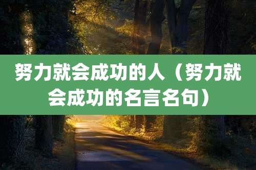 努力就会成功的人（努力就会成功的名言名句）