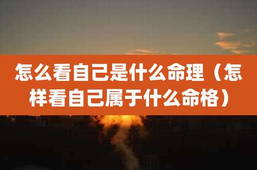 怎么看自己是什么命理（怎样看自己属于什么命格）