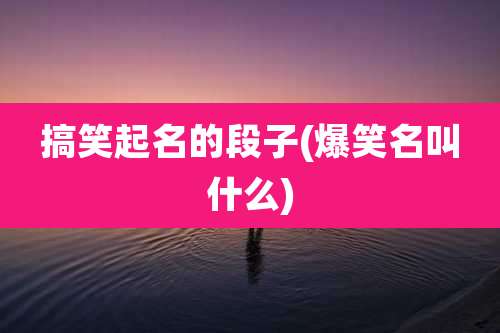 搞笑起名的段子(爆笑名叫什么)