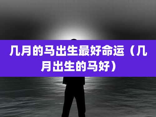 几月的马出生最好命运(几月出生的马好)