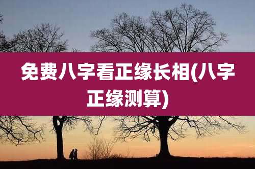 免费八字看正缘长相(八字正缘测算)