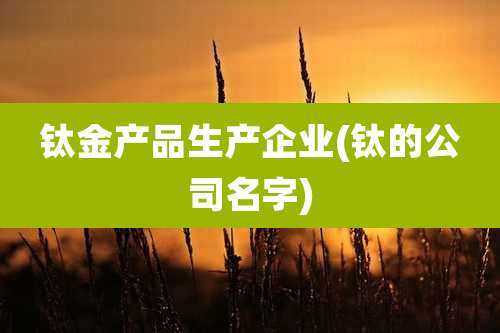 钛金产品生产企业(钛的公司名字)