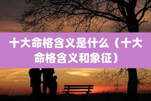 十大命格含义是什么(十大命格含义和象征)