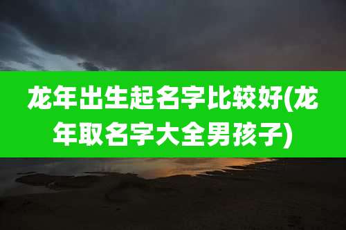 龙年出生起名字比较好(龙年取名字大全男孩子)