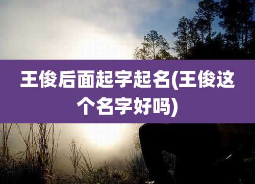 王俊后面起字起名(王俊这个名字好吗)