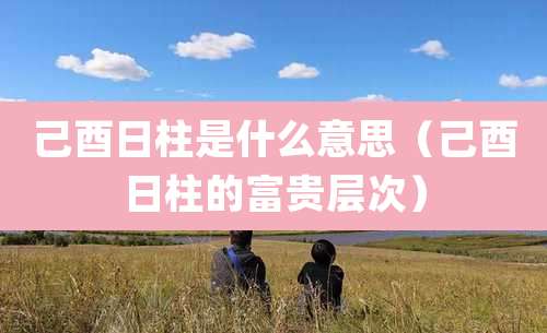 己酉日柱是什么意思(己酉日柱的富贵层次)