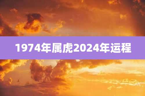 1974年属虎2024年运程
