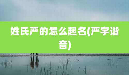 姓氏严的怎么起名(严字谐音)