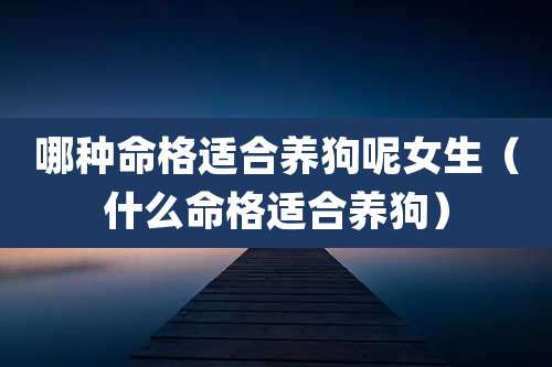哪种命格适合养狗呢女生(什么命格适合养狗)