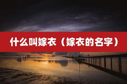 什么叫嫁衣(嫁衣的名字)