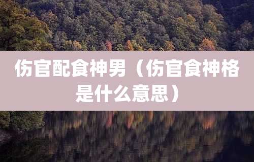 伤官配食神男(伤官食神格是什么意思)