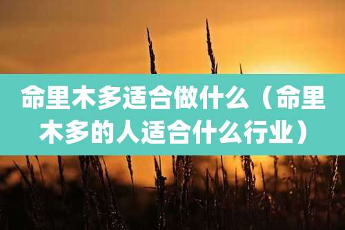 命里木多适合做什么(命里木多的人适合什么行业)