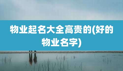 物业起名大全高贵的(好的物业名字)