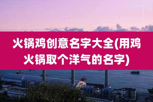 火锅鸡创意名字大全(用鸡火锅取个洋气的名字)