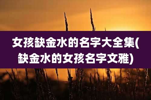 女孩缺金水的名字大全集(缺金水的女孩名字文雅)