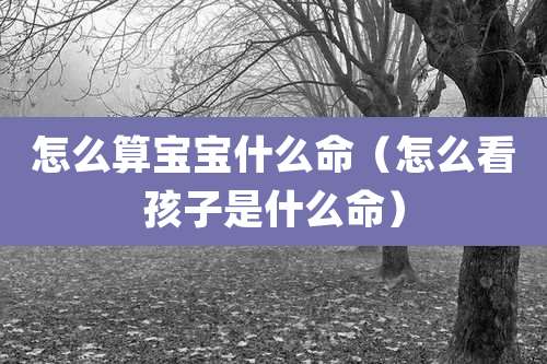 怎么算宝宝什么命(怎么看孩子是什么命)