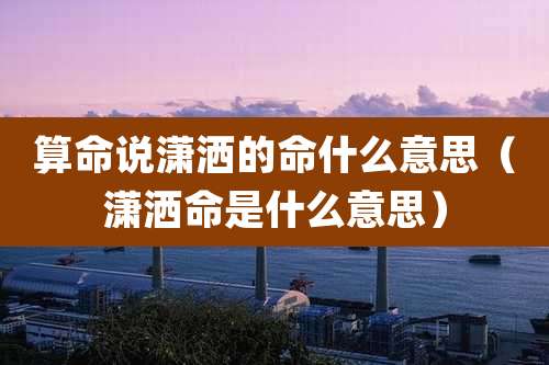 算命说潇洒的命什么意思(潇洒命是什么意思)