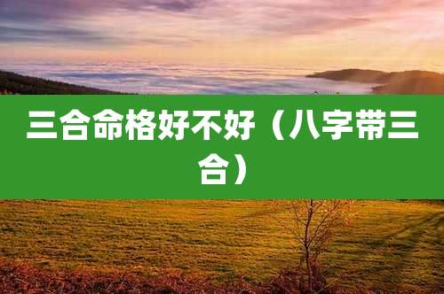三合命格好不好(八字带三合)