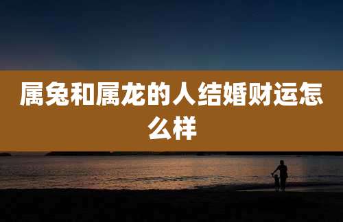 属兔和属龙的人结婚财运怎么样