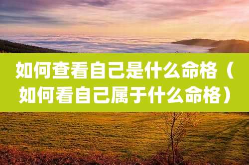 如何查看自己是什么命格(如何看自己属于什么命格)