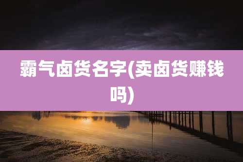 霸气卤货名字(卖卤货赚钱吗)
