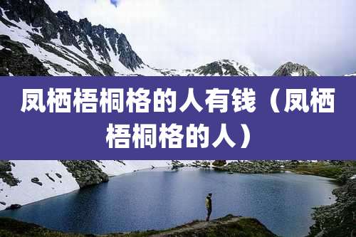 凤栖梧桐格的人有钱(凤栖梧桐格的人)