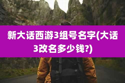 新大话西游3组号名字(大话3改名多少钱?)