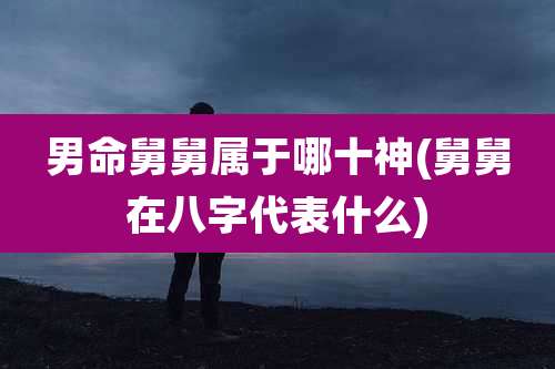 男命舅舅属于哪十神(舅舅在八字代表什么)