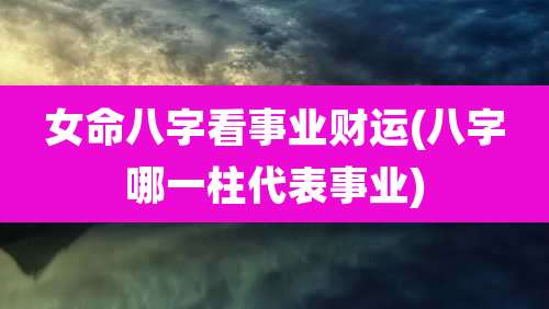 女命八字看事业财运(八字哪一柱代表事业)