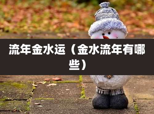 流年金水运(金水流年有哪些)