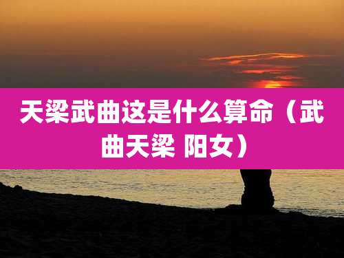 天梁武曲这是什么算命(武曲天梁 阳女)