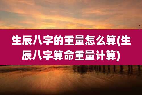 生辰八字的重量怎么算(生辰八字算命重量计算)