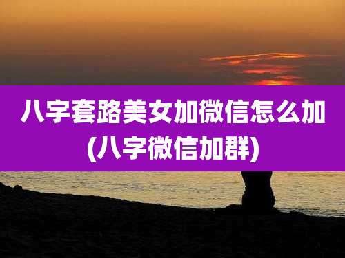 八字套路美女加微信怎么加(八字微信加群)