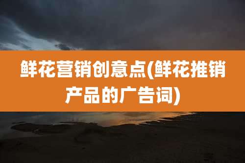 鲜花营销创意点(鲜花推销产品的广告词)