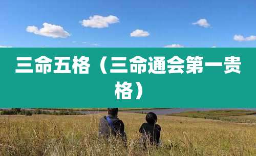 三命五格(三命通会第一贵格)