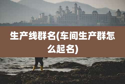生产线群名(车间生产群怎么起名)