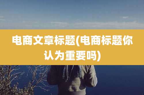 电商文章标题(电商标题你认为重要吗)