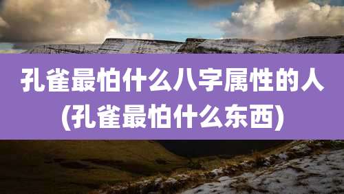 孔雀最怕什么八字属性的人(孔雀最怕什么东西)
