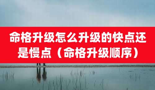 命格升级怎么升级的快点还是慢点(命格升级顺序)