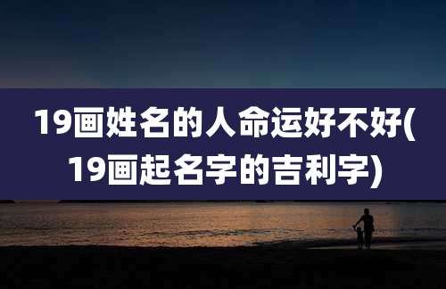 19画姓名的人命运好不好(19画起名字的吉利字)