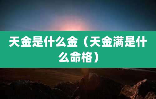 天金是什么金(天金满是什么命格)