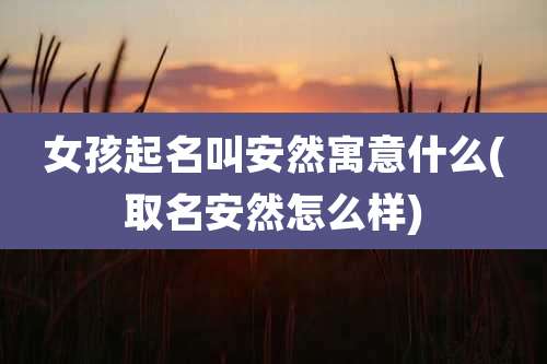 女孩起名叫安然寓意什么(取名安然怎么样)