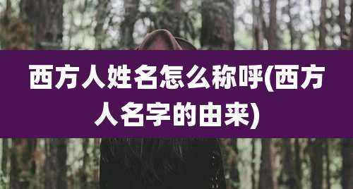 西方人姓名怎么称呼(西方人名字的由来)