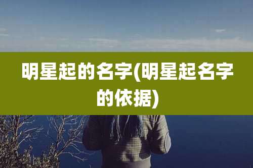 明星起的名字(明星起名字的依据)