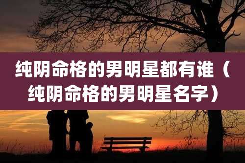 纯阴命格的男明星都有谁(纯阴命格的男明星名字)
