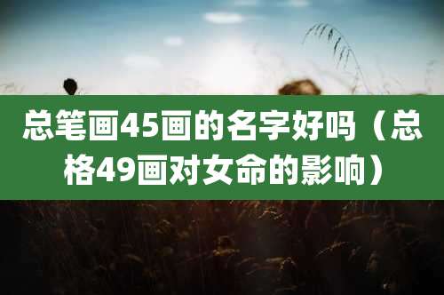 总笔画45画的名字好吗(总格49画对女命的影响)