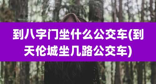 到八字门坐什么公交车(到天伦城坐几路公交车)