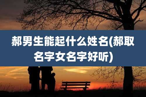 郝男生能起什么姓名(郝取名字女名字好听)
