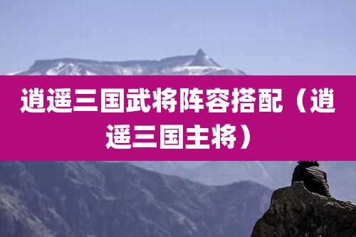 逍遥三国武将阵容搭配(逍遥三国主将)